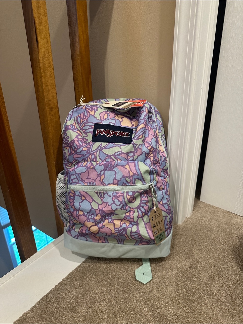 Jansport Pastel Floral Backpack - Lavender, Pink, Mint